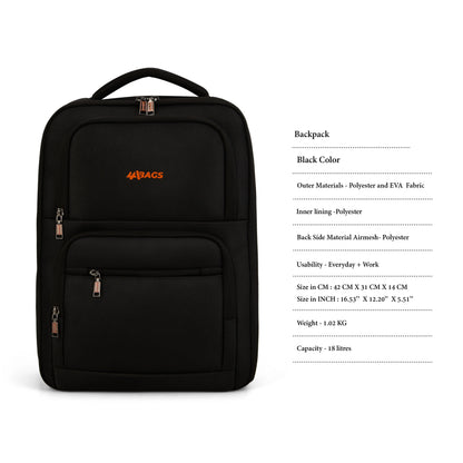 Rise Backpack – Water-Resistant Laptop Bag Black Navy